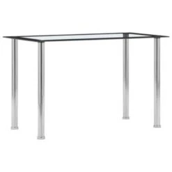 VidaXL Eettafel 120x60x75 Cm Gehard Glas Zwart En Transparant