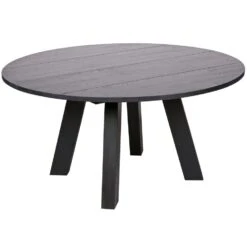 WOOOD Rhonda Eetkamertafel XL - Eiken - Blacknight - 75x150x150
