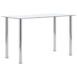 VidaXL Eettafel 120x60x75 Cm Gehard Glas Transparant
