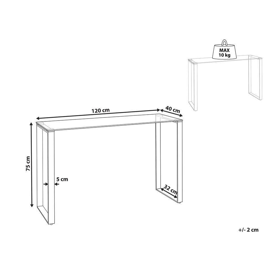 Beliani Consoletafel TILON - Transparant Veiligheidsglas - Afbeelding 3