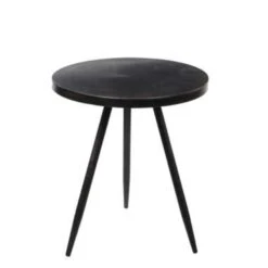 Mica Decorations Kent Bijzettafel - H40 X Ø35 Cm - Metaal - Zwart