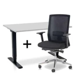 MRC COMFORT Set - Zit-sta Bureau + Stoel - 140x80 - Grijs