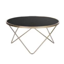 Beliani Salontafel MERIDIAN - Zwart Veiligheidsglas