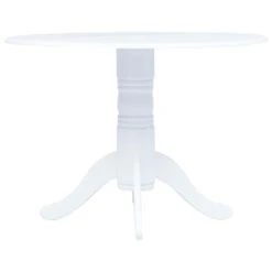 VidaXL Eettafel 106 Cm Massief Rubberwood Wit