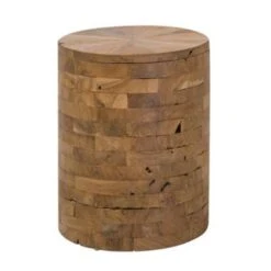 Beliani Bijzettafel BRANT - Lichte Houtkleur Teakhout