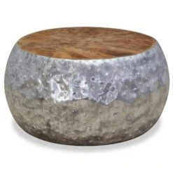 VidaXL Salontafel 60x60x30 Cm Aluminium Teakhout