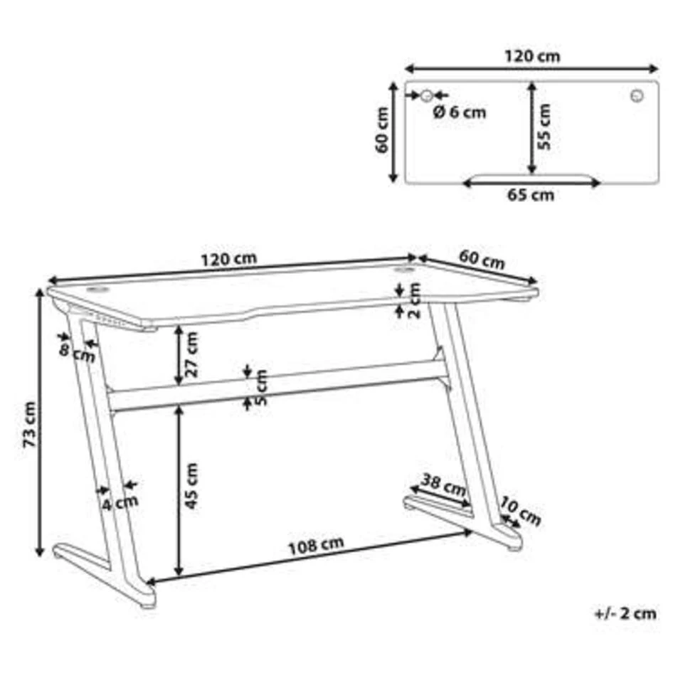 Beliani Game Bureau DARFUR - Zwart Mdf - Afbeelding 4