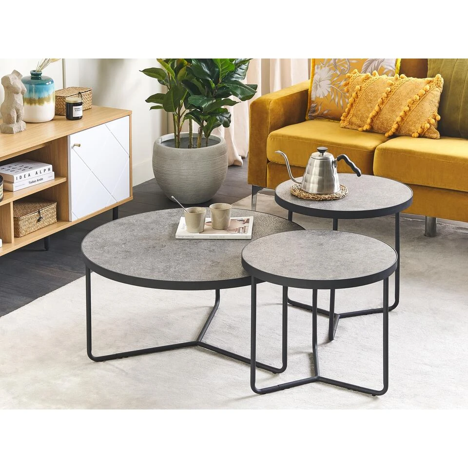 Beliani Bijzettafel MELODY - Grijs Mdf - Afbeelding 2