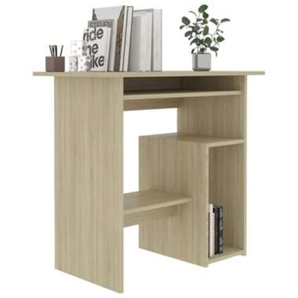 VidaXL Bureau 80x45x74 Cm Spaanplaat Sonoma Eikenkleurig - Afbeelding 3