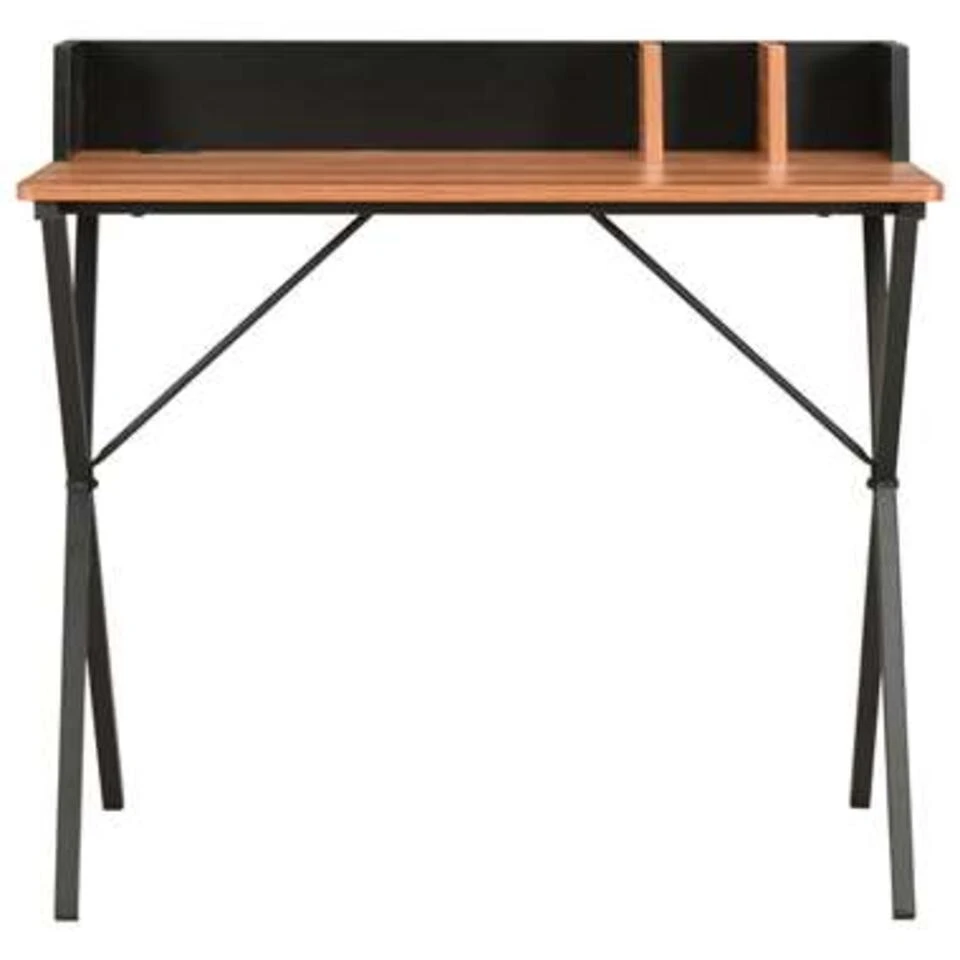 VidaXL Bureau 80x50x84 Cm Zwart En Bruin - Afbeelding 2