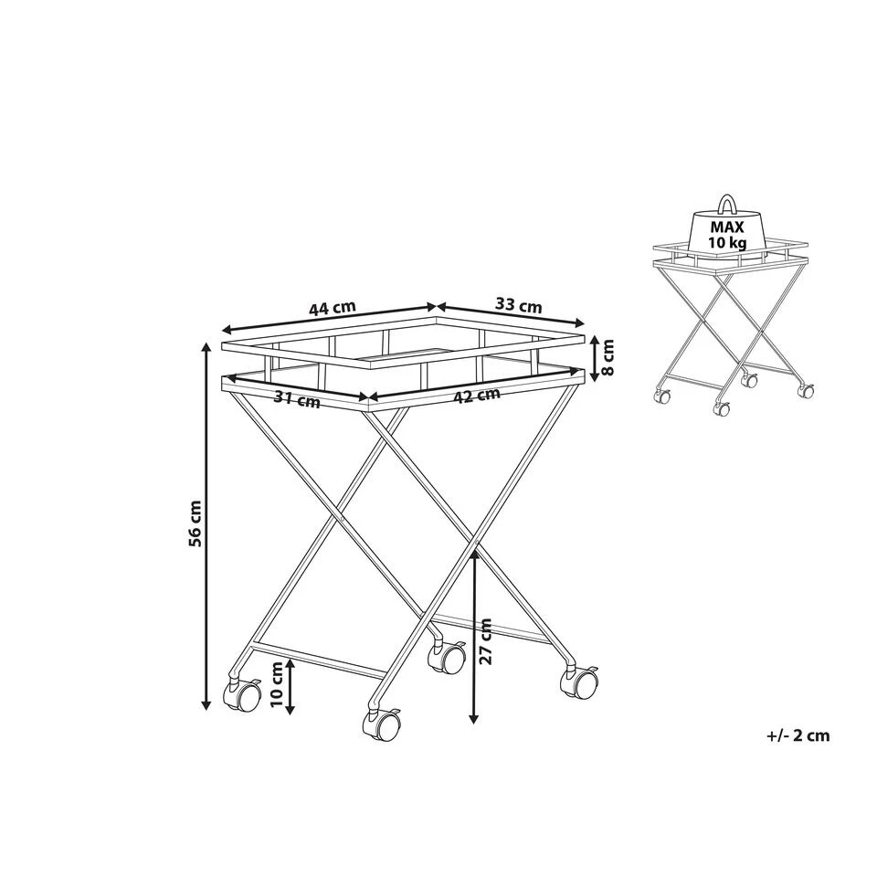 Beliani Keukentrolley LEOTI - Zwart Metaal - Afbeelding 3