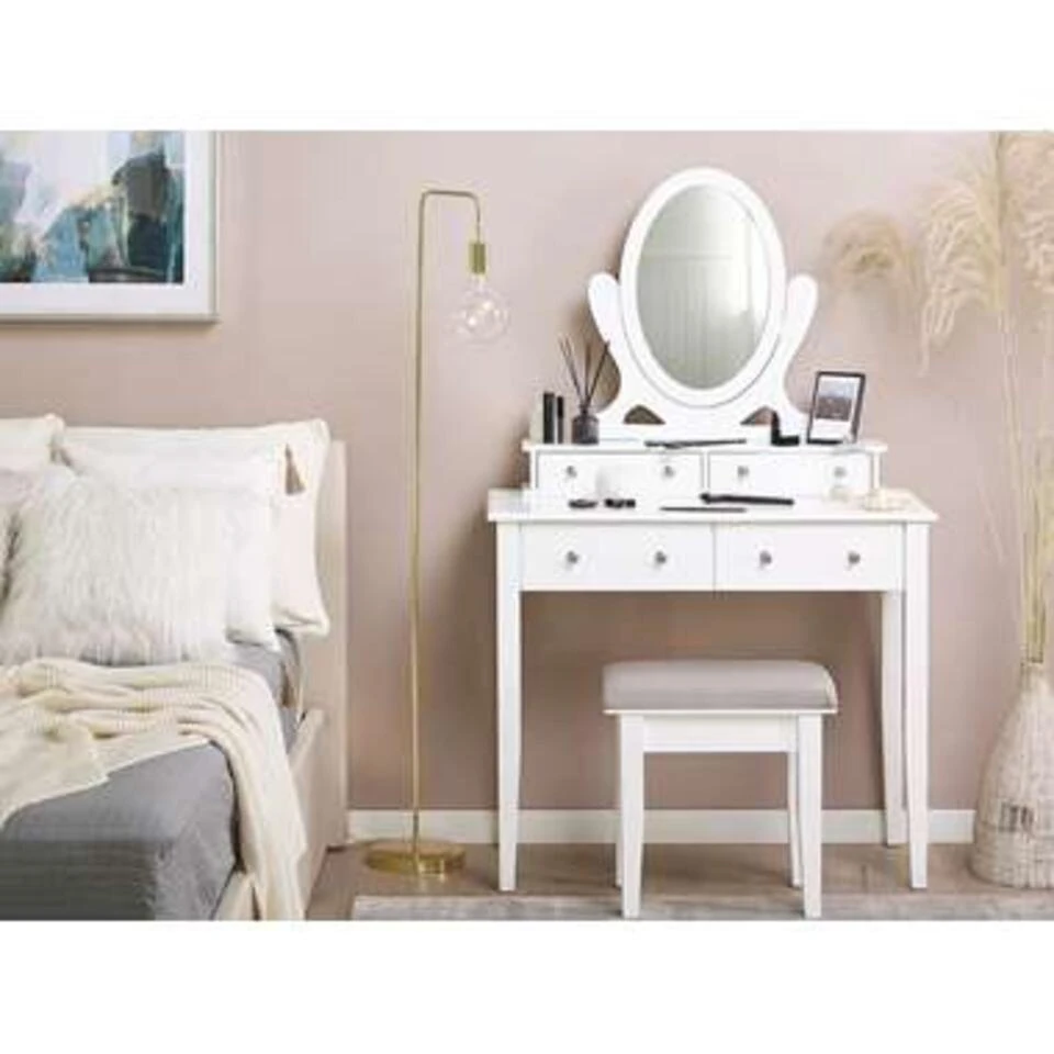 Beliani Kaptafel LUNE - Wit Mdf - Afbeelding 2