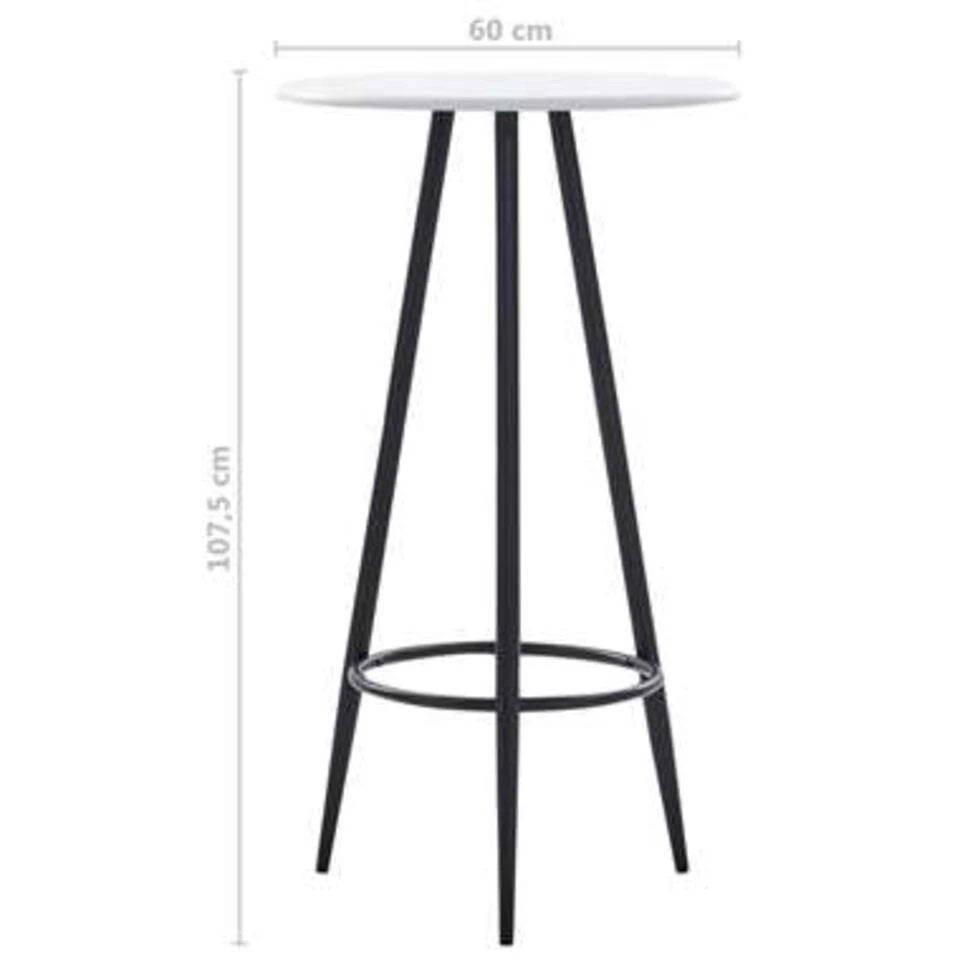 VidaXL Bartafel 60x107,5 Cm MDF Wit - Afbeelding 4