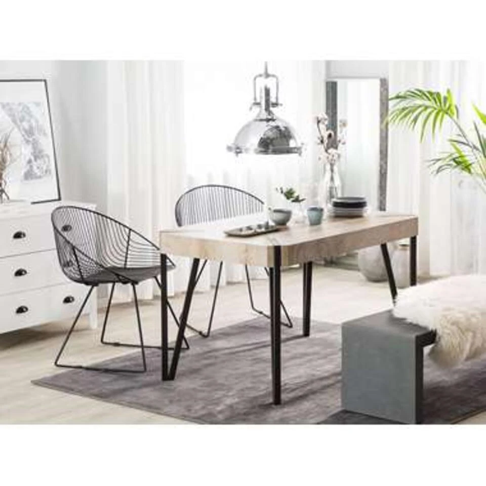 Beliani Eettafel CAMBELL - Lichte Houtkleur Mdf - Afbeelding 2