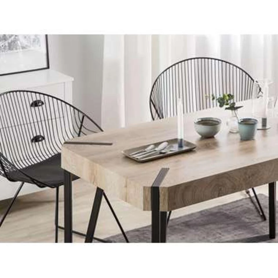 Beliani Eettafel CAMBELL - Lichte Houtkleur Mdf - Afbeelding 3