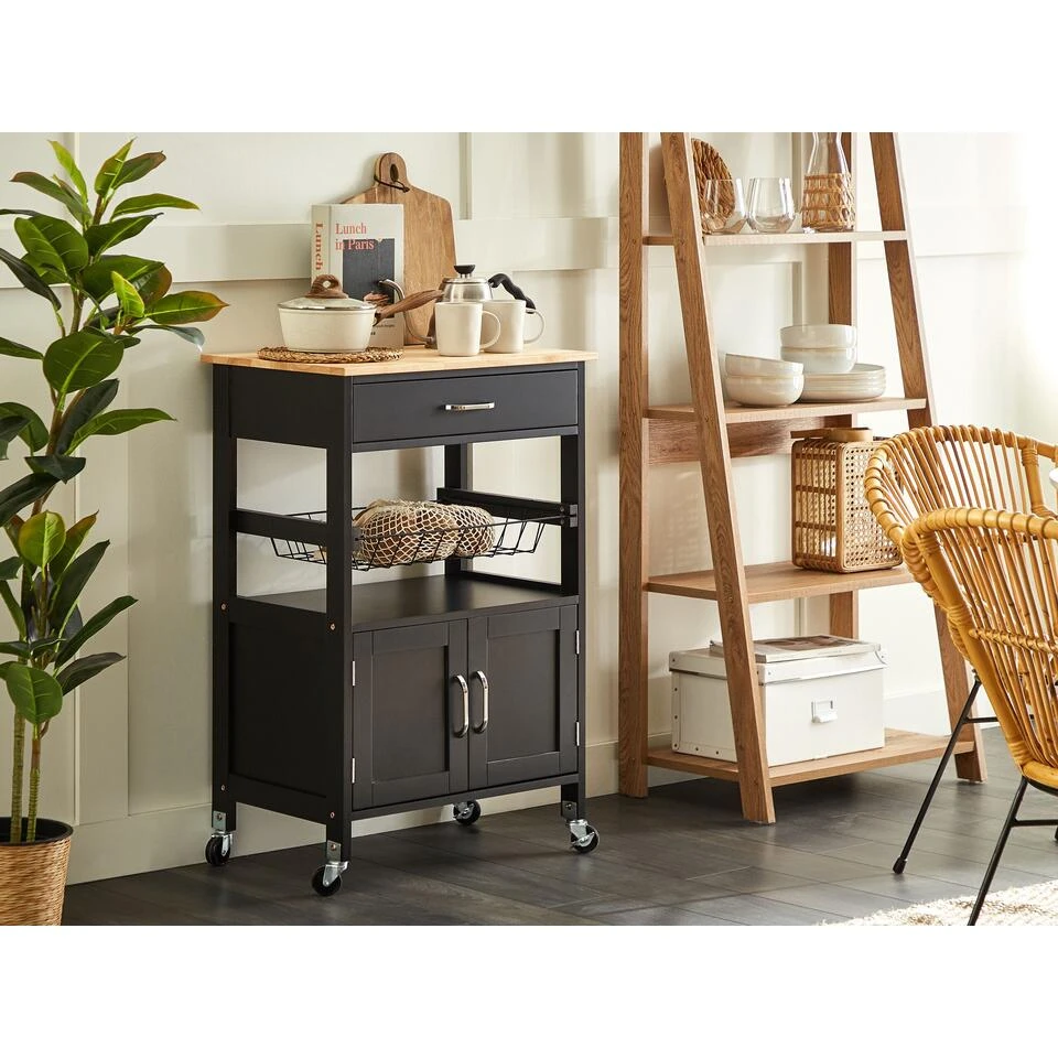 Beliani Keukentrolley LUGO - Zwart Mdf - Afbeelding 2