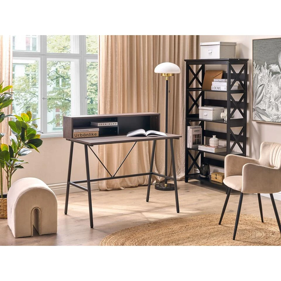 Beliani FOSTER/HARISON - Donkere Houtkleur Spaanplaat, Mdf - Afbeelding 2