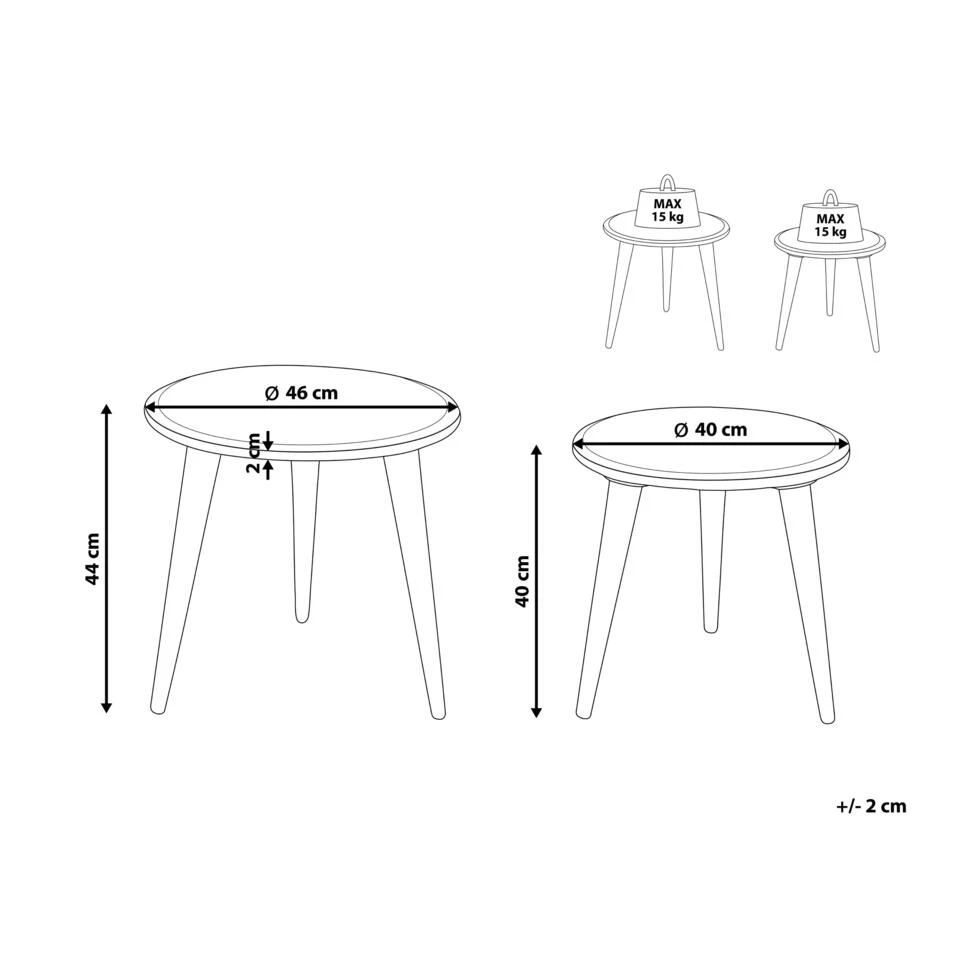 Beliani Bijzettafel SHARMA - Lichte Houtkleur Mangohout - Afbeelding 3