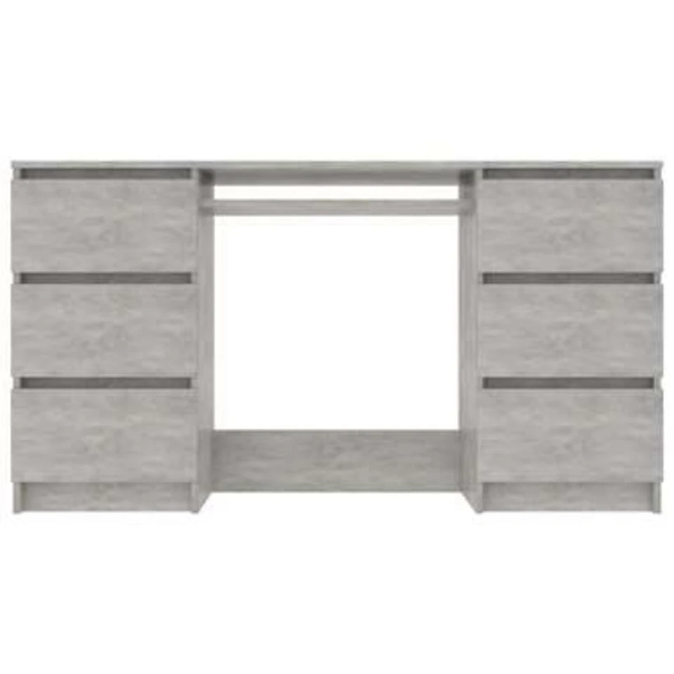 VidaXL Schrijftafel 140x50x77 Cm Bewerkt Hout Betongrijs - Afbeelding 3