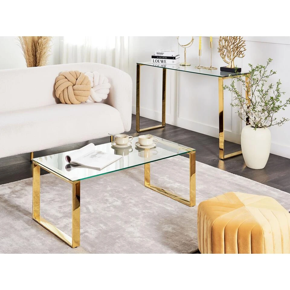 Beliani Consoletafel TILON - Transparant Veiligheidsglas - Afbeelding 4