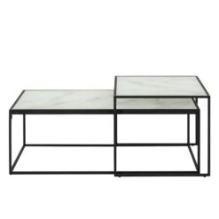Salontafel Bor (2 Stuks) - Wit - 43x100x55 Cm