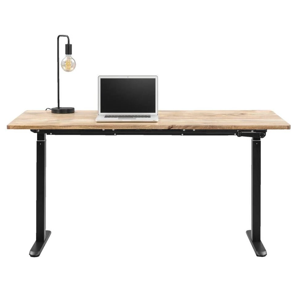Bureau Homeworx Zit/sta Handmatig Verstelbaar – Mangohout/zwart - 75/118x160x80 Cm - Afbeelding 3