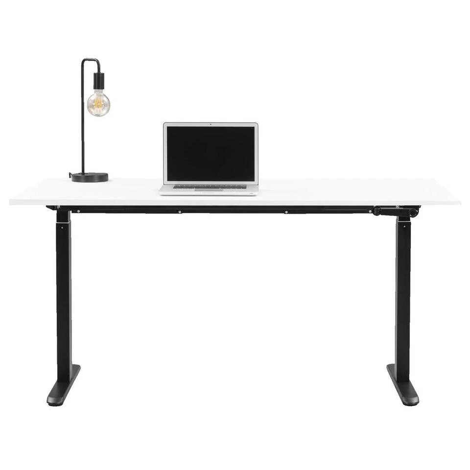 Bureau Homeworx Zit/sta Handmatig Verstelbaar – Wit/zwart - 75/118x160x80 Cm - Afbeelding 2