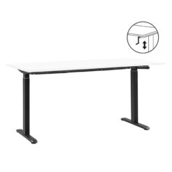 Bureau Homeworx Zit/sta Handmatig Verstelbaar – Wit/zwart - 75/118x160x80 Cm