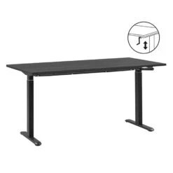 Bureau Homeworx Zit/sta Handmatig Verstelbaar – Zwart/zwart - 75/118x160x80 Cm