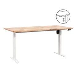 Bureau Homeworx Zit/sta Elektrisch Verstelbaar – Mangohout/wit - 75/118x160x80 Cm