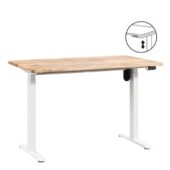 Bureau Homeworx Zit/sta Elektrisch Verstelbaar – Mangohout/wit - 75/118x120x70 Cm