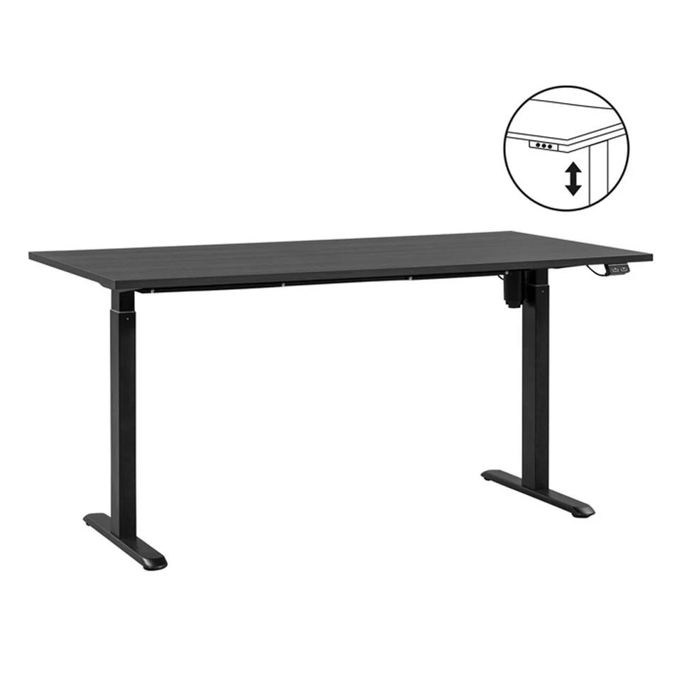 Bureau Homeworx Zit/sta Elektrisch Verstelbaar – Zwart/zwart - 75/118x160x80 Cm