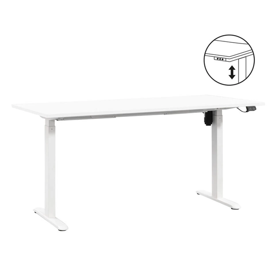 Bureau Homeworx Zit/sta Elektrisch Verstelbaar – Wit/wit - 75/118x160x80 Cm
