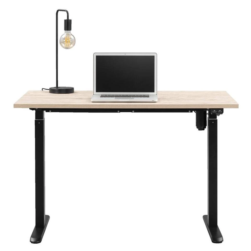 Bureau Homeworx Zit/sta Elektrisch Verstelbaar – Eikenkleur/zwart - 75/118x120x70 Cm - Afbeelding 3