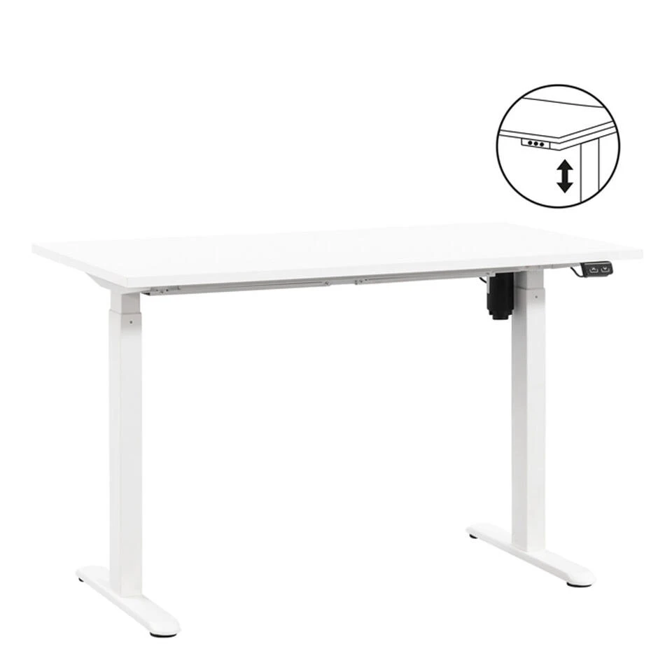 Bureau Homeworx Zit/sta Elektrisch Verstelbaar – Wit/wit - 75/118x120x70 Cm