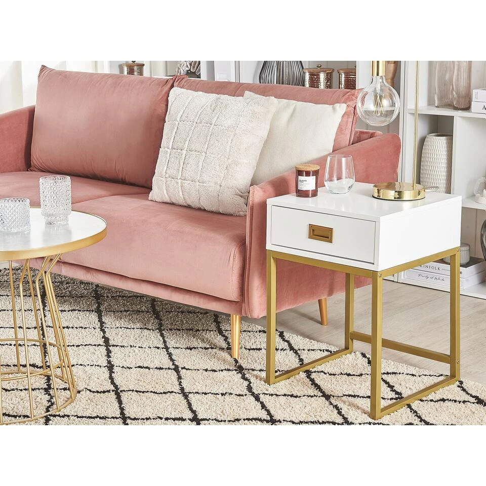 Beliani Bijzettafel LARGO - Wit Mdf - Afbeelding 2