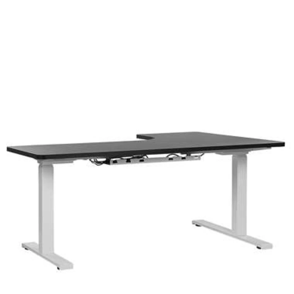 Beliani Verstelbaar Bureau DESTIN - Zwart Spaanplaat - Afbeelding 4