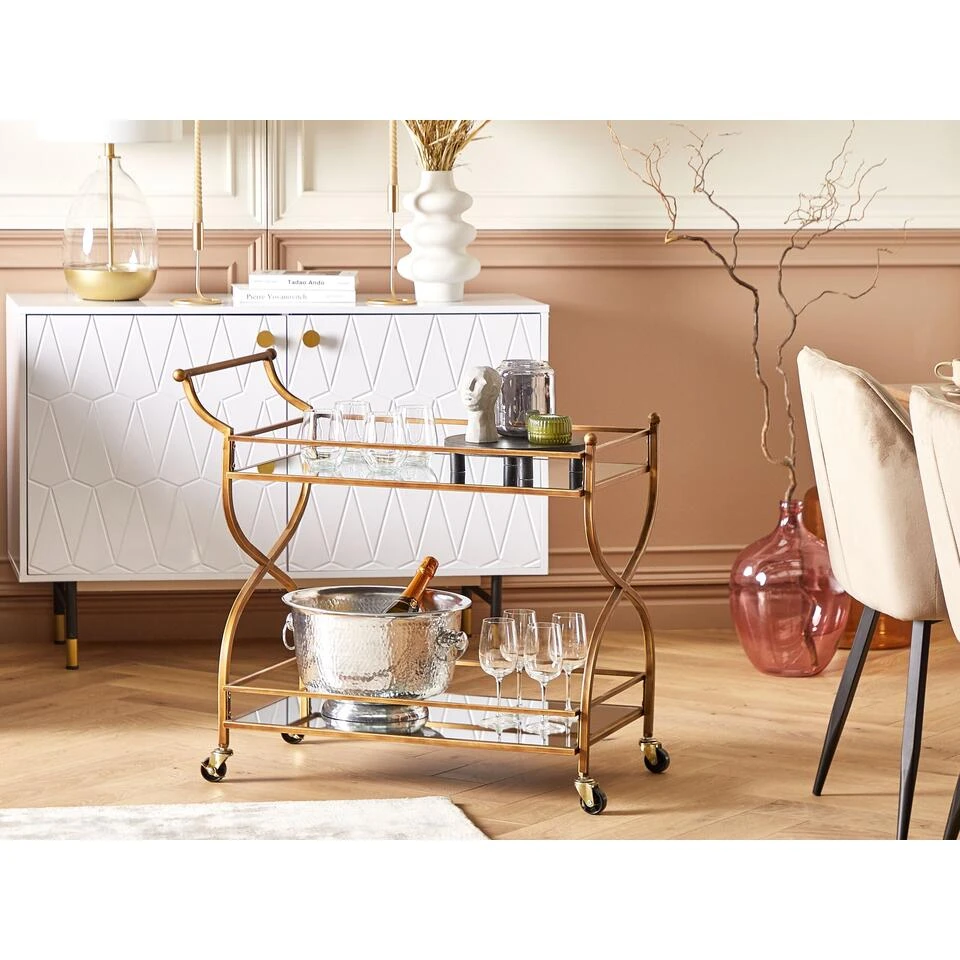 Beliani Keukentrolley LARINO - Goud Ijzer - Afbeelding 2