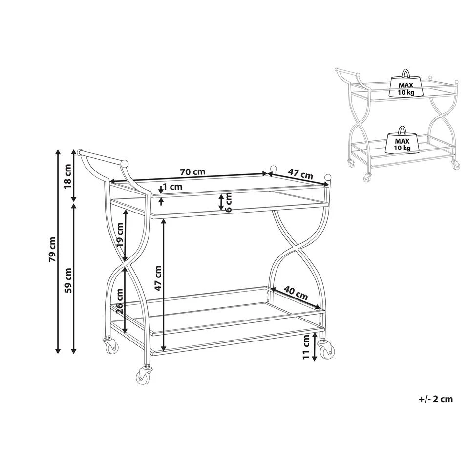 Beliani Keukentrolley LARINO - Goud Ijzer - Afbeelding 3