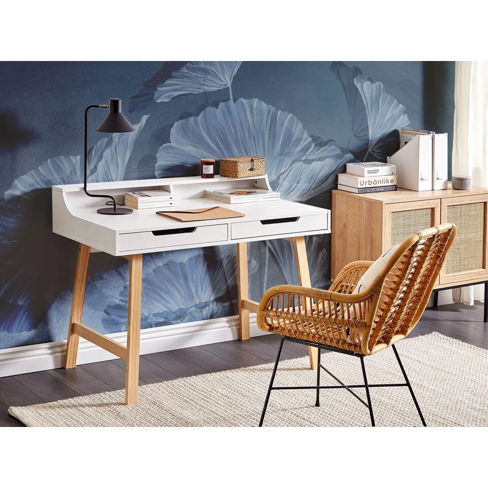 Beliani Bureau BARIE - Wit Mdf - Afbeelding 2