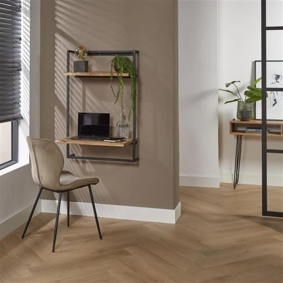 Zwevend Bureau Industrieel Ellen Acaciahout - 45x65x100 Cm - Hout - Bruin - Afbeelding 2