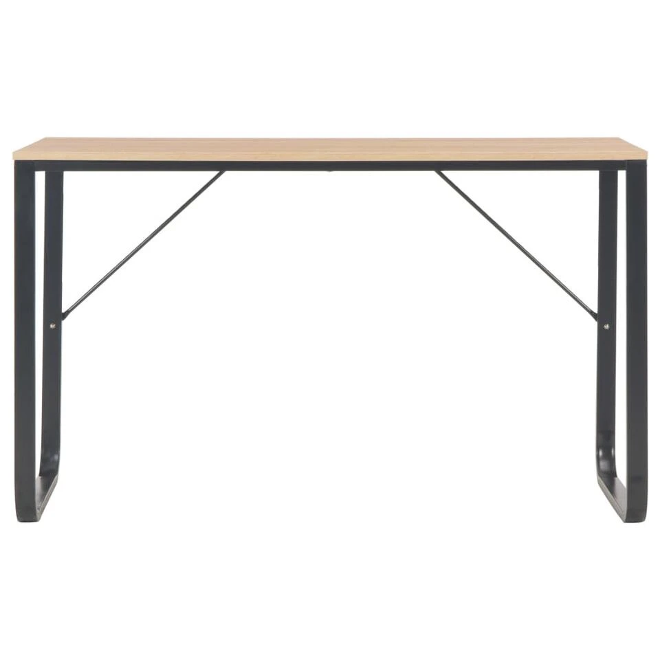VidaXL Computerbureau 120x60x73 Cm Zwart En Eikenkleurig - Afbeelding 3