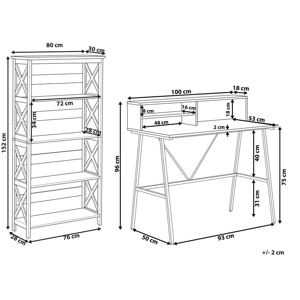 Beliani FOSTER/HARISON - Donkere Houtkleur Spaanplaat, Mdf - Afbeelding 3
